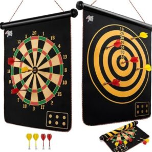 Storio Magnet Dart Board Game for Kids,Double Sided Magnet Dart Board with Darts, Size- 14 Inches